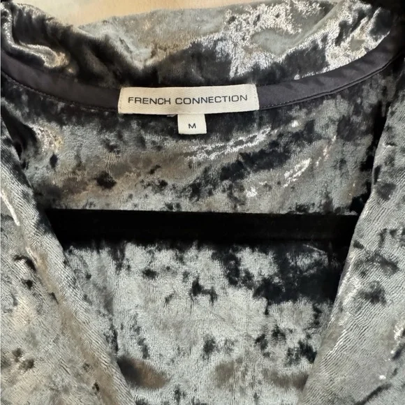 French Connection Velvet Pajama Set in Gray - Picture 3 of 10